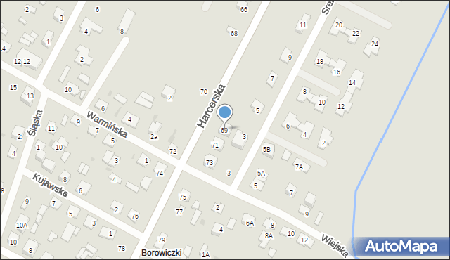 Płock, Harcerska, 69, mapa Płock