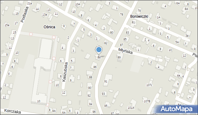 Płock, Harcerska, 84, mapa Płock