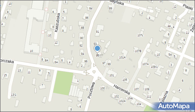 Płock, Harcerska, 95, mapa Płock