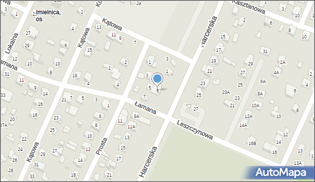 Płock, Harcerska, 6, mapa Płock