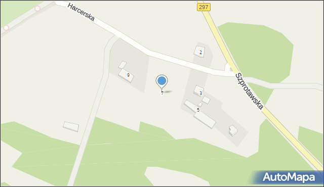 Podbrzezie Górne, Harcerska, 7, mapa Podbrzezie Górne