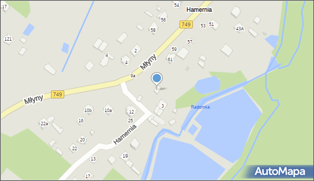 Przysucha, Hamernia, 1, mapa Przysucha