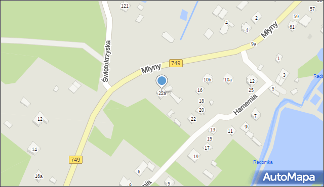 Przysucha, Hamernia, 22a, mapa Przysucha