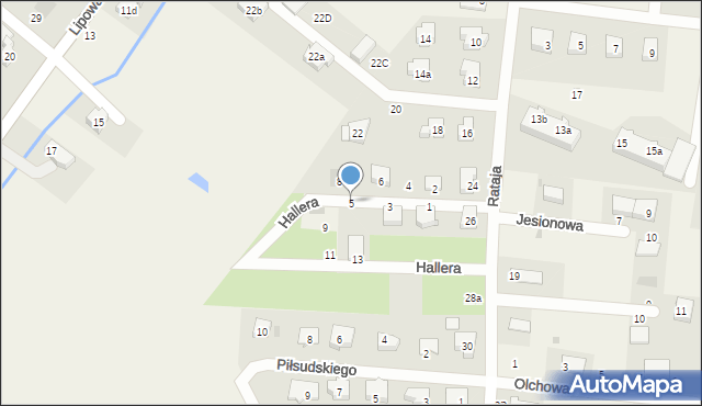 Pszczółki, Hallera Józefa, gen., 5, mapa Pszczółki