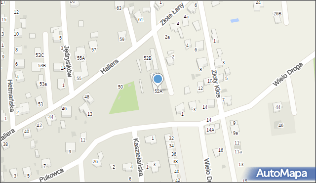 Pszczyna, Hallera Józefa, gen., 52A, mapa Pszczyny