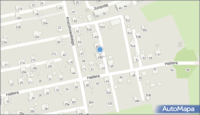 Pszów, Hallera Józefa, gen., 43a, mapa Pszów