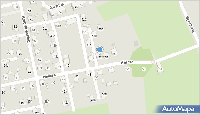 Pszów, Hallera Józefa, gen., 53, mapa Pszów