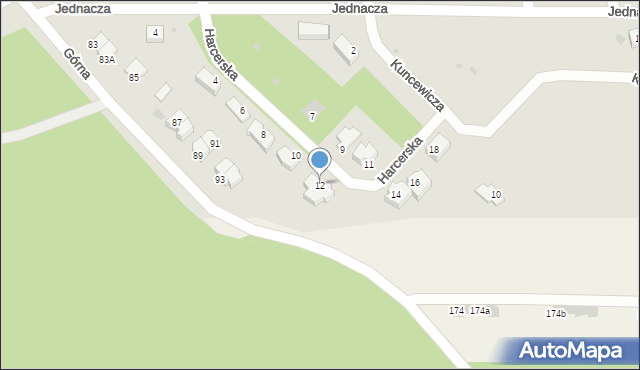 Puławy, Harcerska, 12, mapa Puław