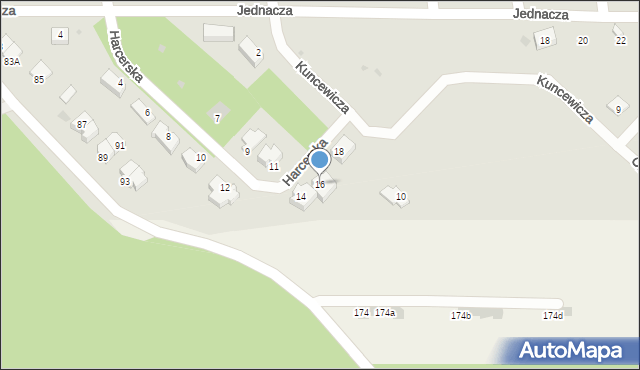 Puławy, Harcerska, 16, mapa Puław