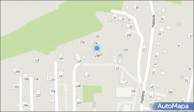 Radlin, Hallera Józefa, gen., 23B, mapa Radlin