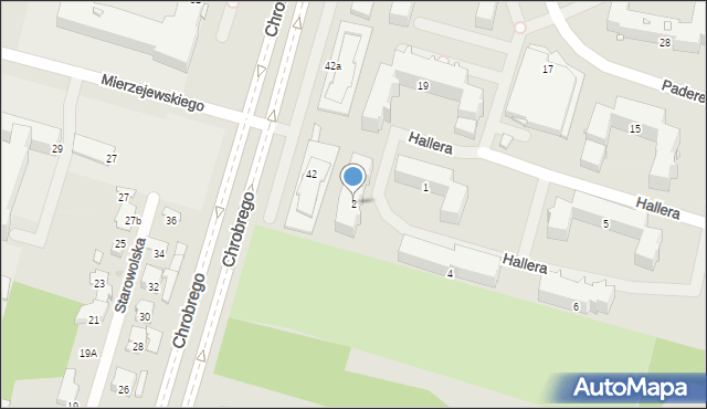 Radom, Hallera Józefa, gen., 2, mapa Radomia