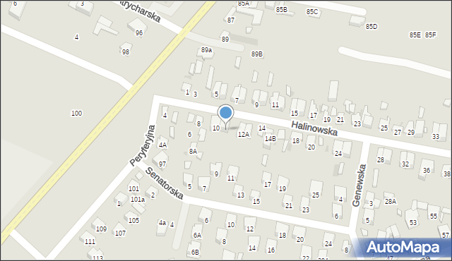 Radom, Halinowska, 12, mapa Radomia