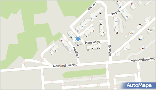 Radom, Hańskiego Witolda, 13, mapa Radomia