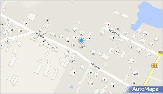 Radzymin, Hallera Józefa, gen., 14, mapa Radzymin