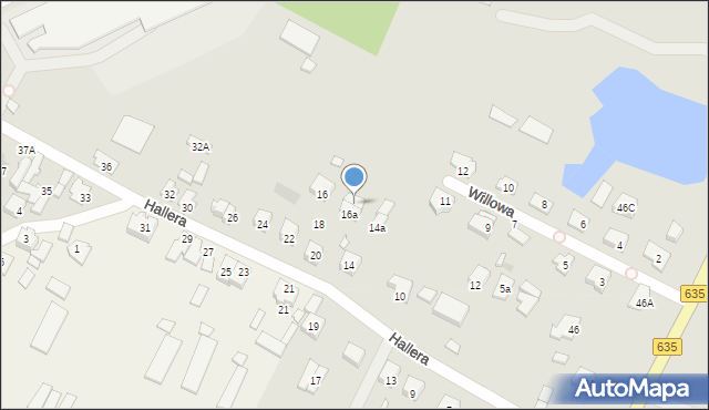 Radzymin, Hallera Józefa, gen., 16b, mapa Radzymin