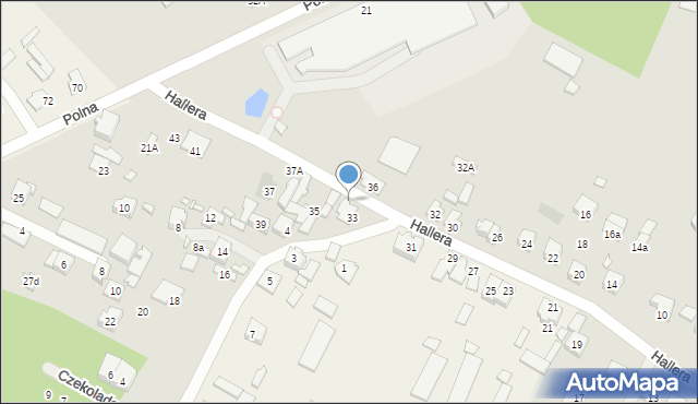 Radzymin, Hallera Józefa, gen., 33a, mapa Radzymin
