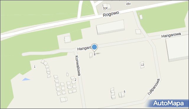 Rogowo, Hangarowa, 4, mapa Rogowo