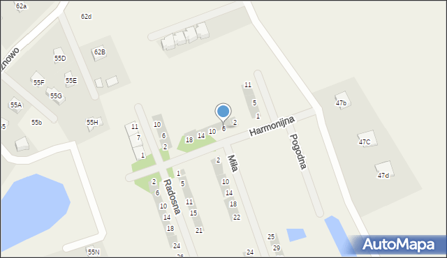 Różnowo, Harmonijna, 6, mapa Różnowo