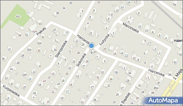 Ruda Śląska, Harcerska, 9, mapa Rudy Śląskiej