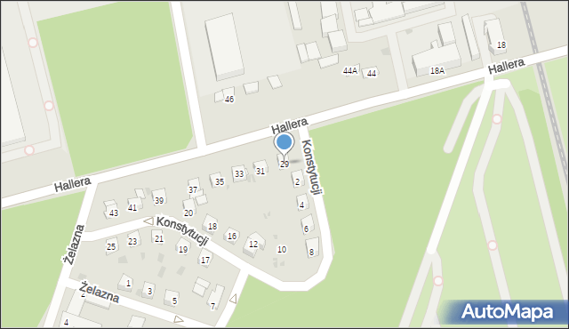 Ruda Śląska, Hallera Józefa, gen., 29, mapa Rudy Śląskiej