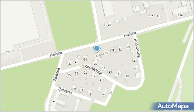 Ruda Śląska, Hallera Józefa, gen., 37, mapa Rudy Śląskiej