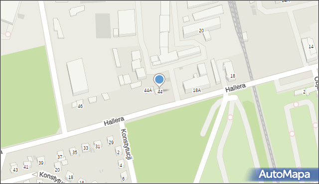 Ruda Śląska, Hallera Józefa, gen., 44, mapa Rudy Śląskiej