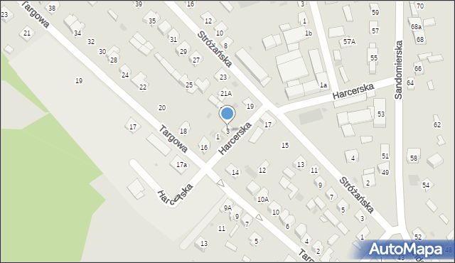 Rudnik nad Sanem, Harcerska, 3, mapa Rudnik nad Sanem