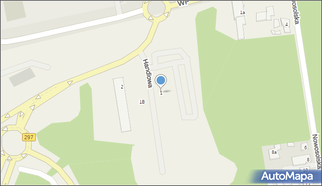 Rudno, Handlowa, 1, mapa Rudno