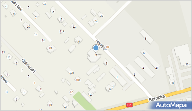 Rybienko Nowe, Handlowa, 5, mapa Rybienko Nowe