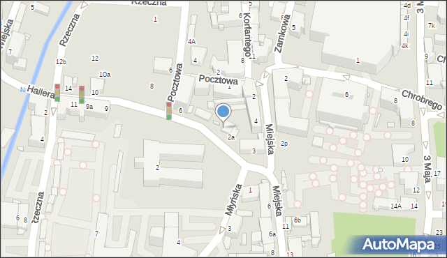Rybnik, Hallera Józefa, gen., 2b, mapa Rybnika