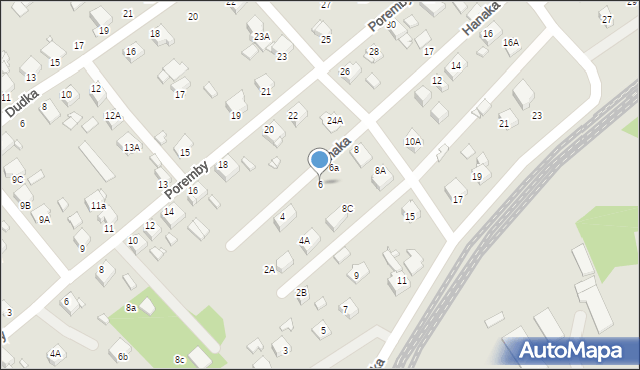 Rybnik, Hanaka Pawła, 6, mapa Rybnika