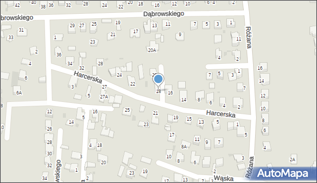 Sandomierz, Harcerska, 18, mapa Sandomierza