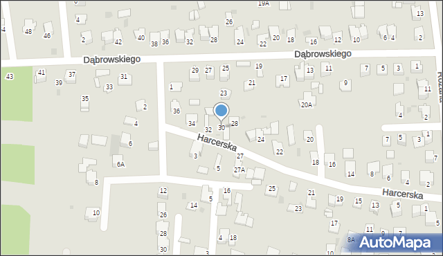 Sandomierz, Harcerska, 30, mapa Sandomierza