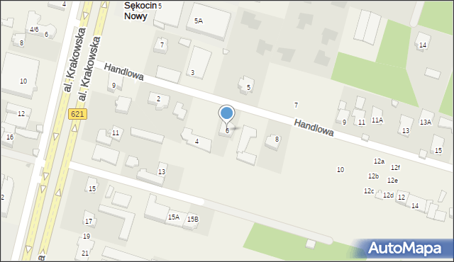 Sękocin Nowy, Handlowa, 6, mapa Sękocin Nowy