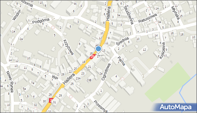 Sępólno Krajeńskie, Hallera Józefa, gen., 17, mapa Sępólno Krajeńskie