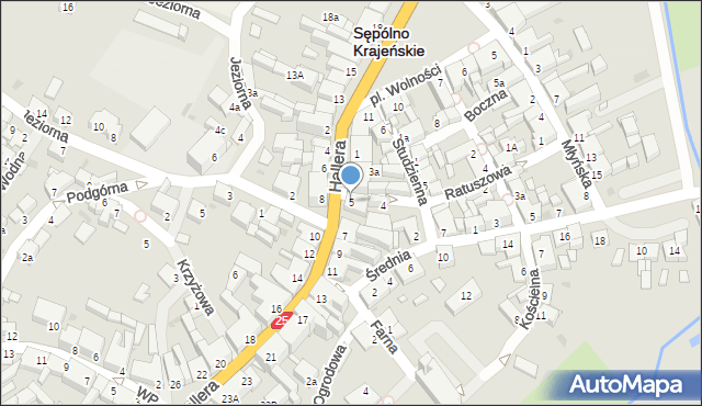 Sępólno Krajeńskie, Hallera Józefa, gen., 5, mapa Sępólno Krajeńskie