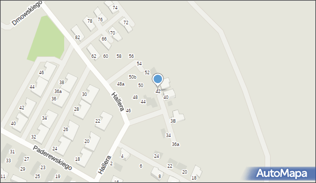 Siechnice, Hallera Józefa, gen., 42, mapa Siechnice