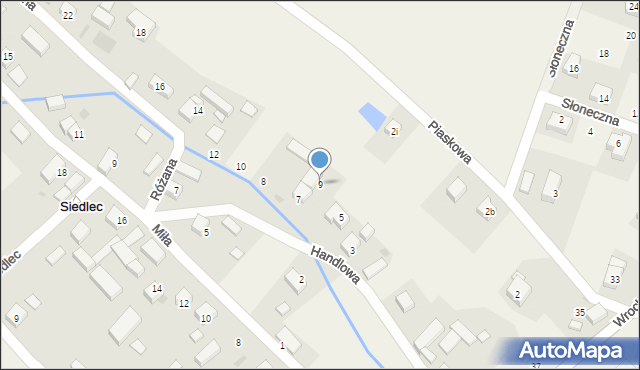 Siedlec, Handlowa, 9, mapa Siedlec