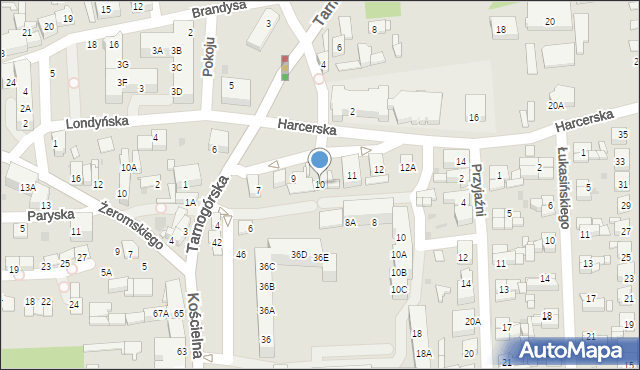 Siemianowice Śląskie, Harcerska, 10, mapa Siemianowice Śląskie