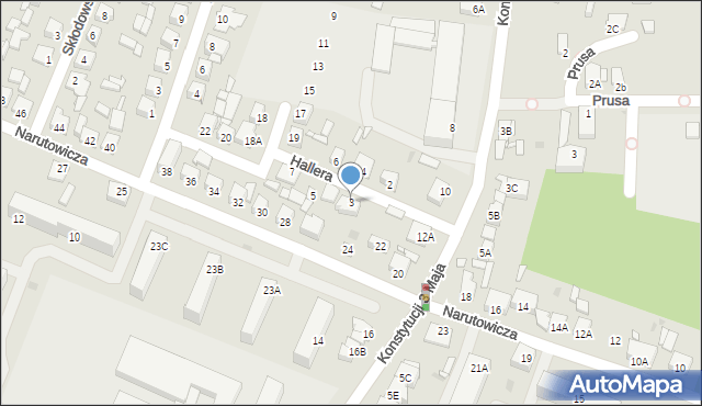 Sierpc, Hallera Józefa, gen., 3, mapa Sierpc