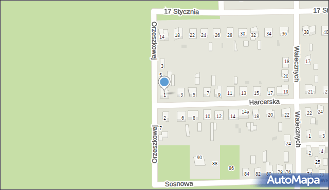 Skarżysko-Kamienna, Harcerska, 1, mapa Skarżysko-Kamienna