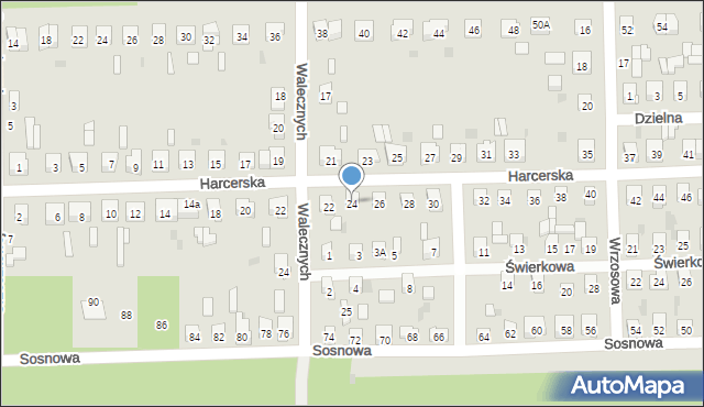 Skarżysko-Kamienna, Harcerska, 24, mapa Skarżysko-Kamienna