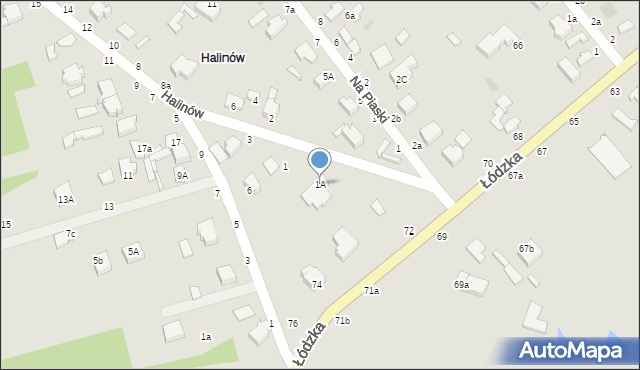 Skierniewice, Halinów, 1A, mapa Skierniewic
