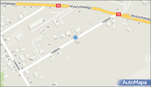 Skierniewice, Hallera Józefa, gen., 2g, mapa Skierniewic