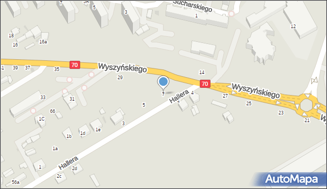 Skierniewice, Hallera Józefa, gen., 7, mapa Skierniewic
