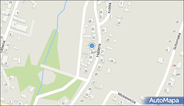 Skórcz, Hallera Józefa, gen., 24, mapa Skórcz