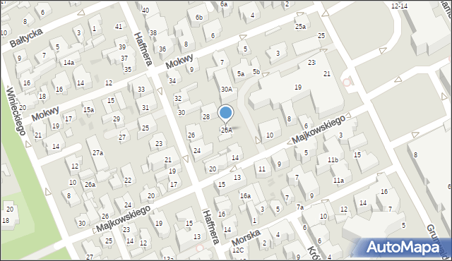 Sopot, Haffnera Jana Jerzego, 26A, mapa Sopotu