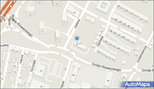 Sosnowiec, Hallera Józefa, gen., 1, mapa Sosnowca