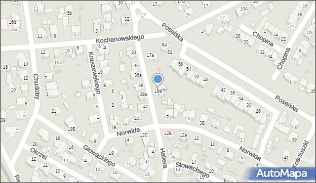 Środa Wielkopolska, Hallera Józefa, gen., 19a, mapa Środa Wielkopolska