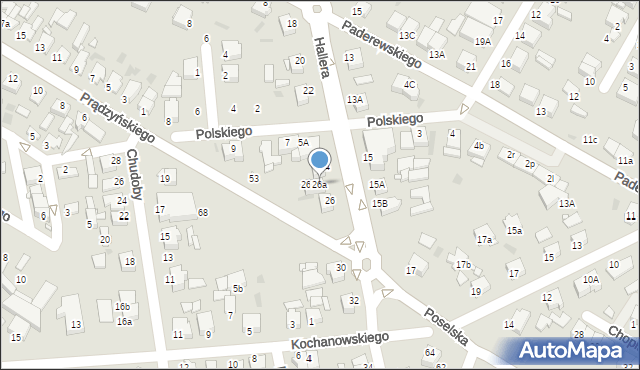 Środa Wielkopolska, Hallera Józefa, gen., 26a, mapa Środa Wielkopolska